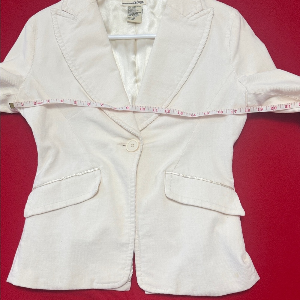 Refuge Off-White Blazer with Button Detail